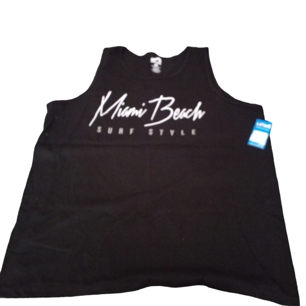 surf style mens Miami Beach tank top shirt Black XL